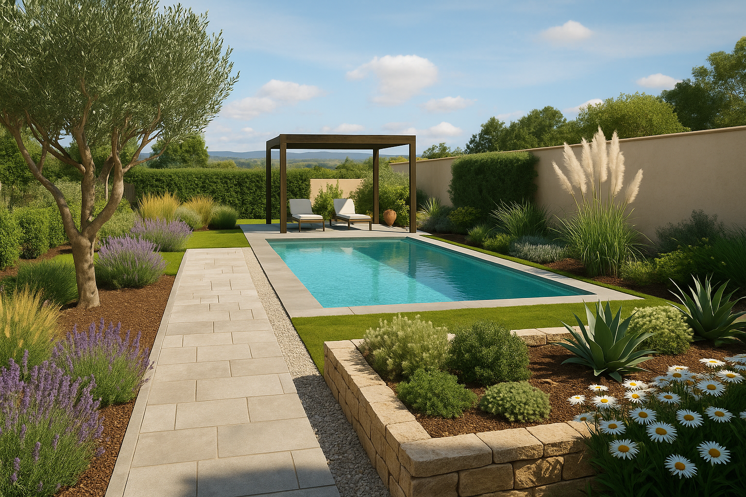 Contactez Olea pour conception jardin 3D Perpignan